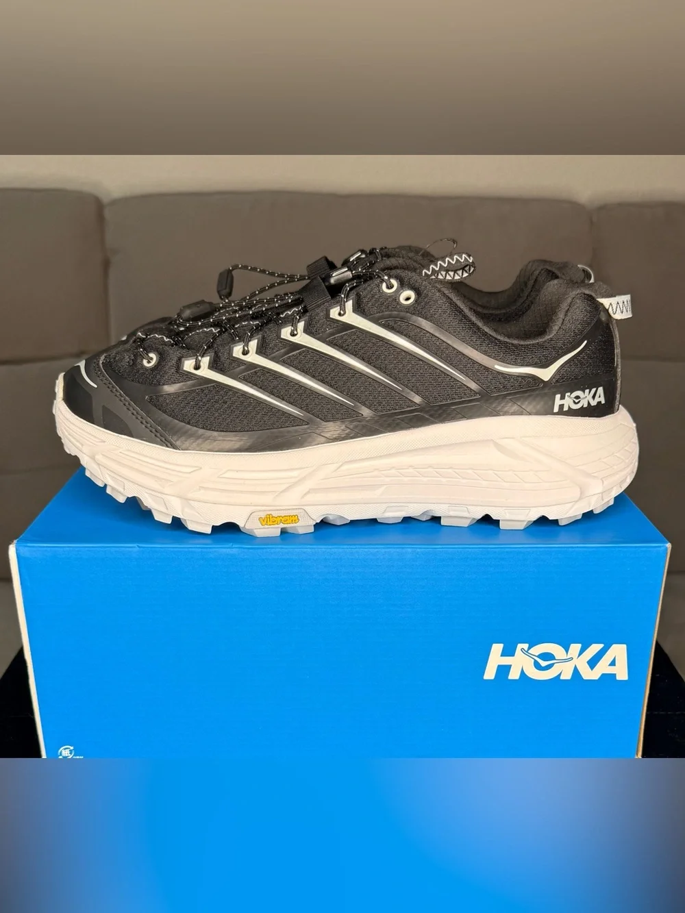 HOKA Mafate Three2 Vibram Black Cosmic Grey Unisex 10.5M 11.5W (161)